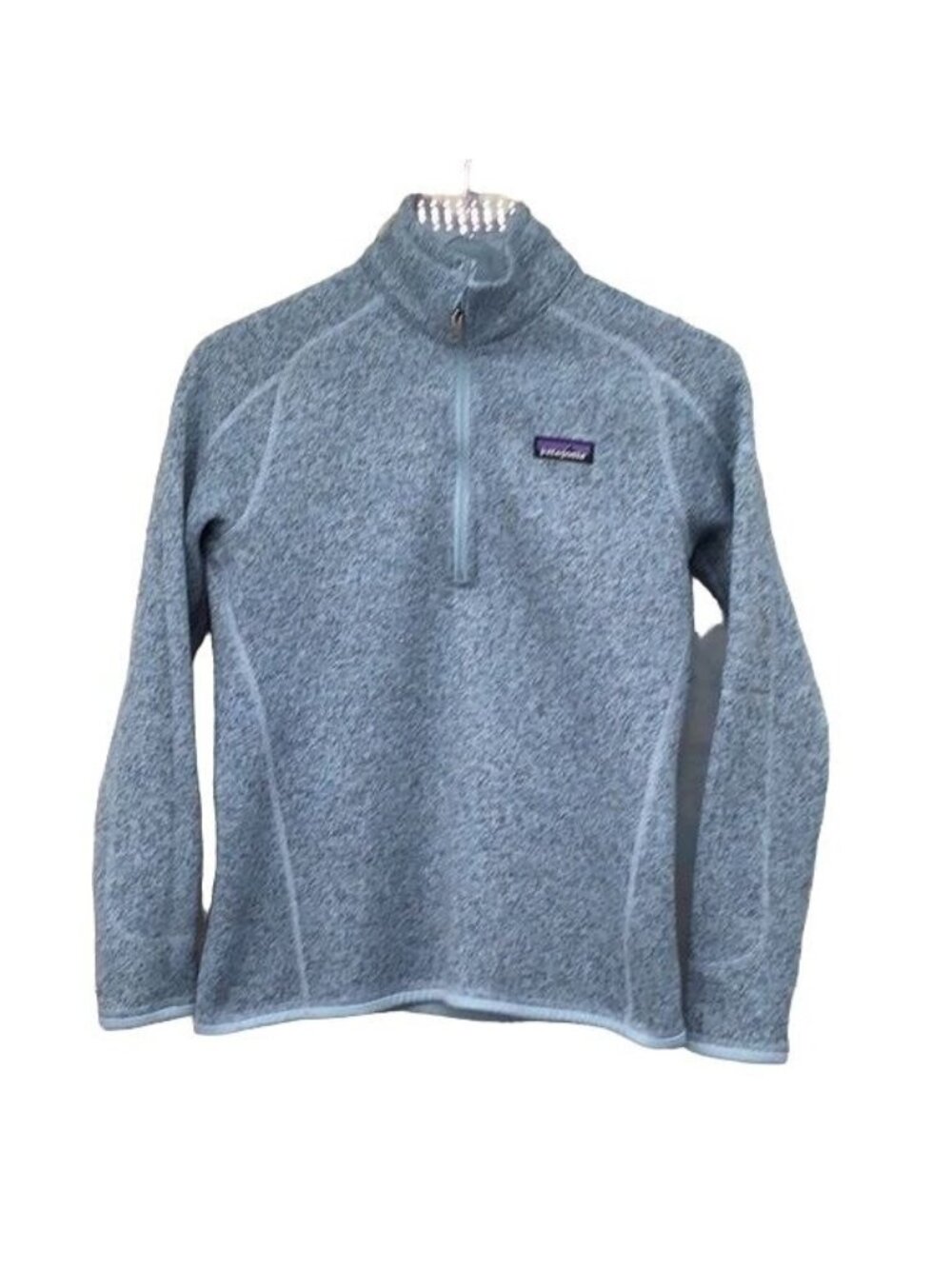 Patagonia Womens Heathered Blue Better Sweater 1/4 Zip Fleece Pullover S